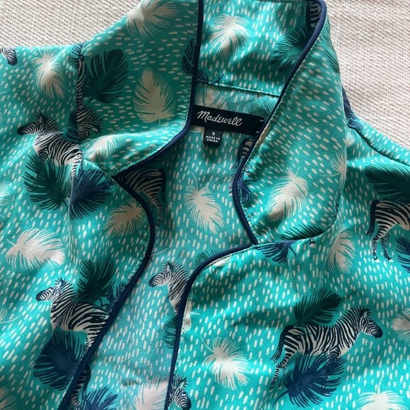Madewell 100% Silk "Pajama Shirt" in Zebra Print - Picture 6 of 6